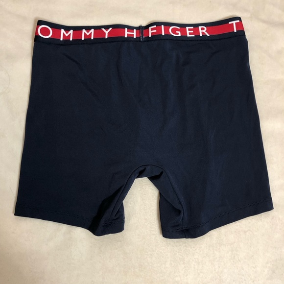 Blue, Green, and Dark Blue Polyester Tommy Hilfiger Boxer Briefs 3 Pack - Picture 4 of 4